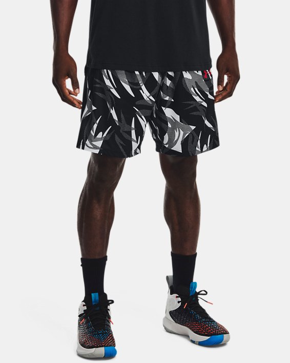 Men's UA Baseline 10'' Printed Shorts, Black, pdpMainDesktop image number 0